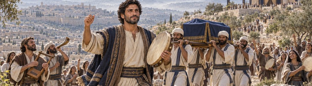 Illustratie bij: De ark bereikt de door God verkozen berg Sion.