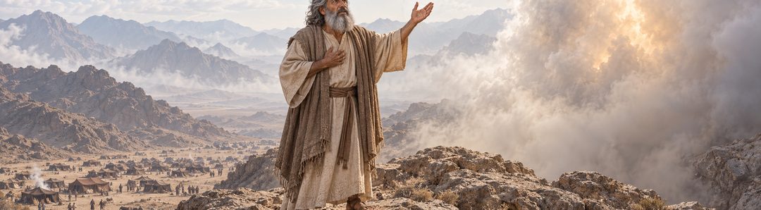 Illustratie bij: Mozes blijft tussen God en Israël staan.