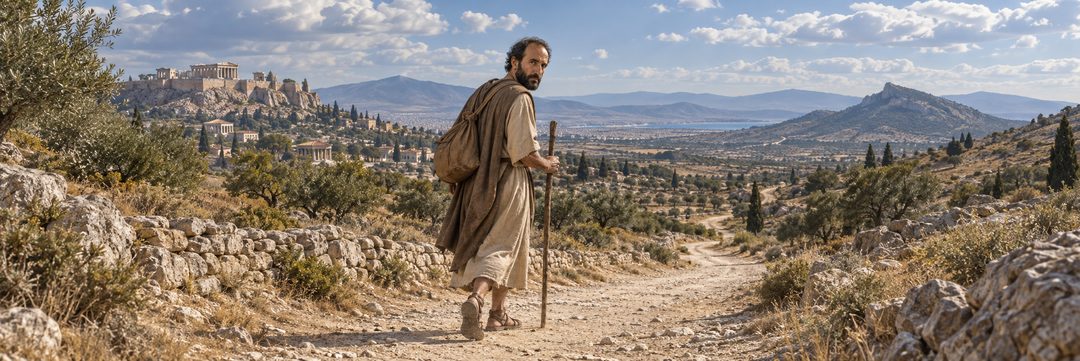 Illustratie bij: Paulus vertrekt alleen uit Athene naar Korinthe.
