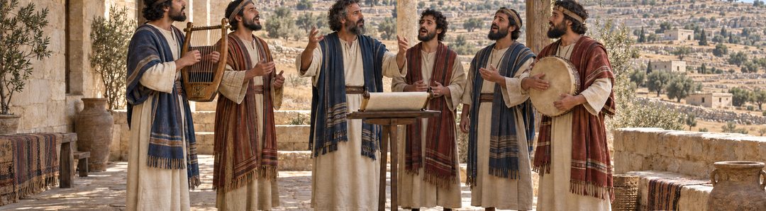Illustratie bij: Psalmen als gezongen Hebreeuwse lofprijzingen.