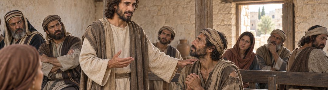 Illustratie bij: Jezus onderwijst te midden van ongeloof in Nazareth.