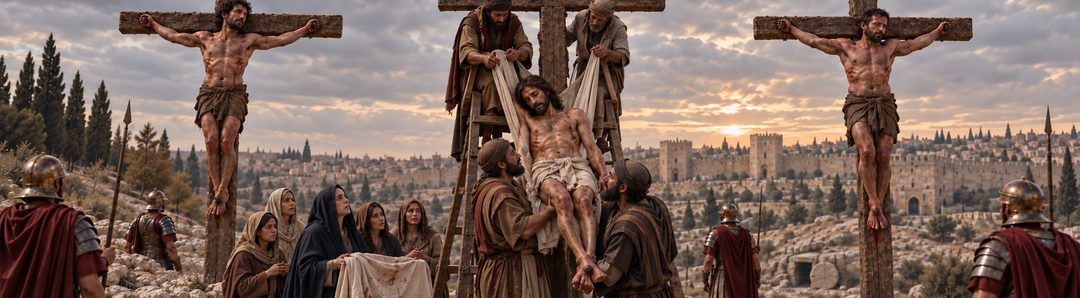 Illustratie bij: Christus draagt de vloek aan het hout.