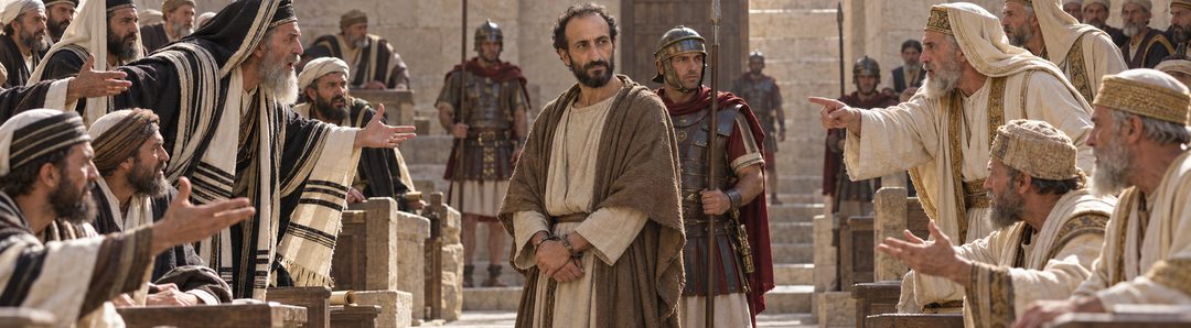 Illustratie bij: Paulus verdeelt het Sanhedrin over de opstanding.