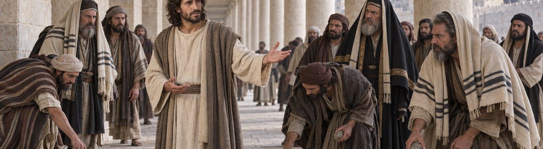 Illustratie bij: Jezus wordt wegens godslastering bedreigd.