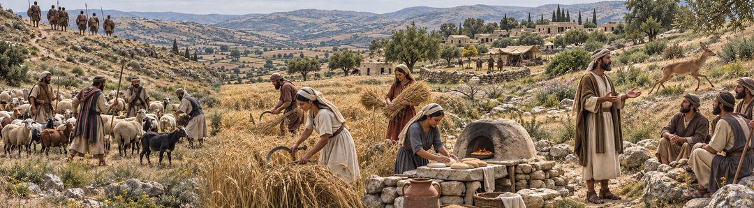 Illustratie bij: De zegeningen van Gad, Aser en Naftali.