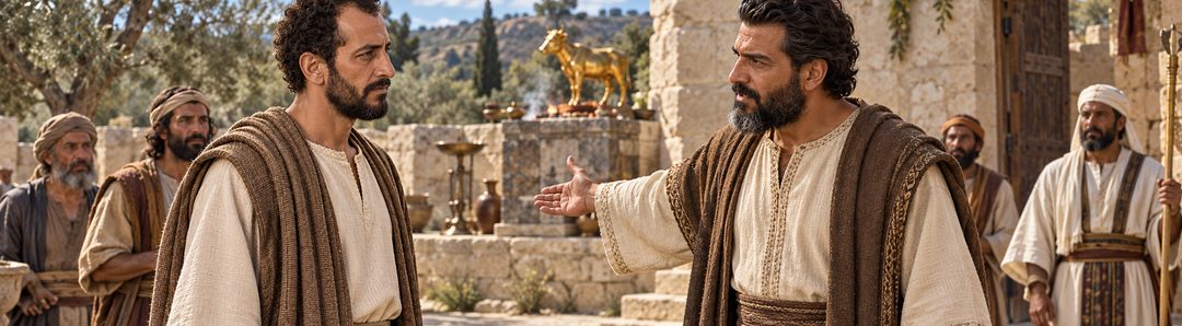 Illustratie bij: Amazia verbiedt Amos in Bethel te profeteren.