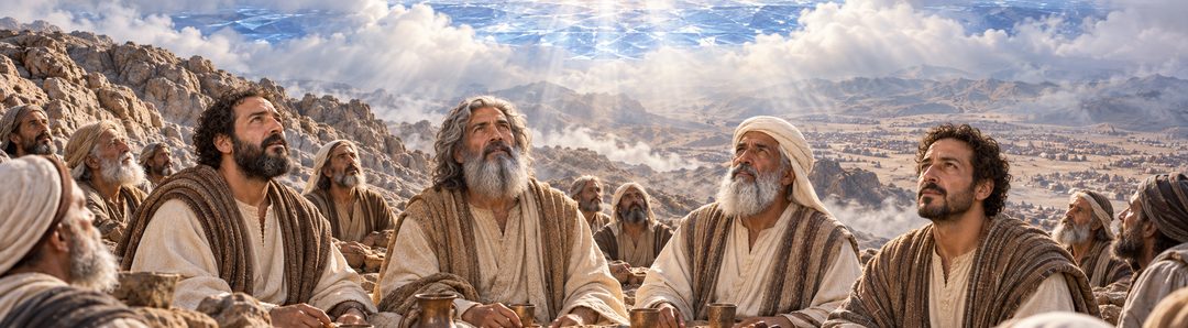 Illustratie bij: De oudsten aanschouwen de verhulde heerlijkheid van God.