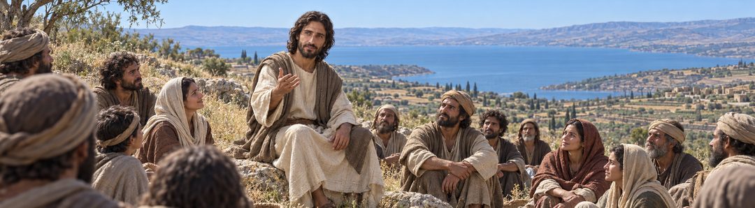 Illustratie bij: Jezus leert dat de zachtmoedigen de aarde beërven.