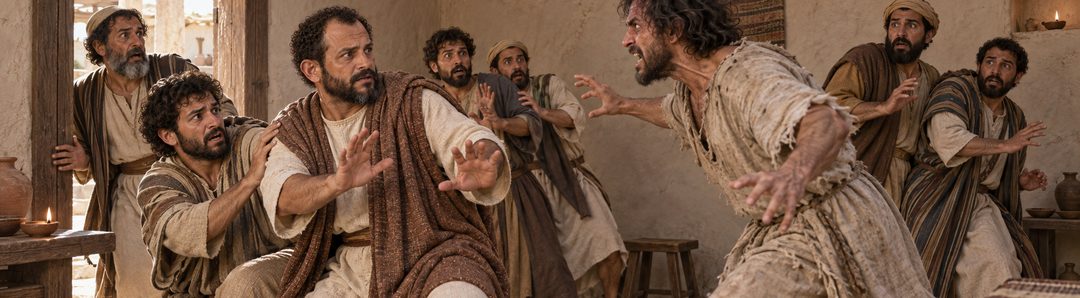 Illustratie bij: Christus’ gezag tegenover de zonen van Skevas.