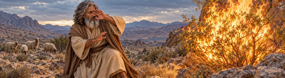 Illustratie bij: De brandende braamstruik verbindt Exodus met Genesis.