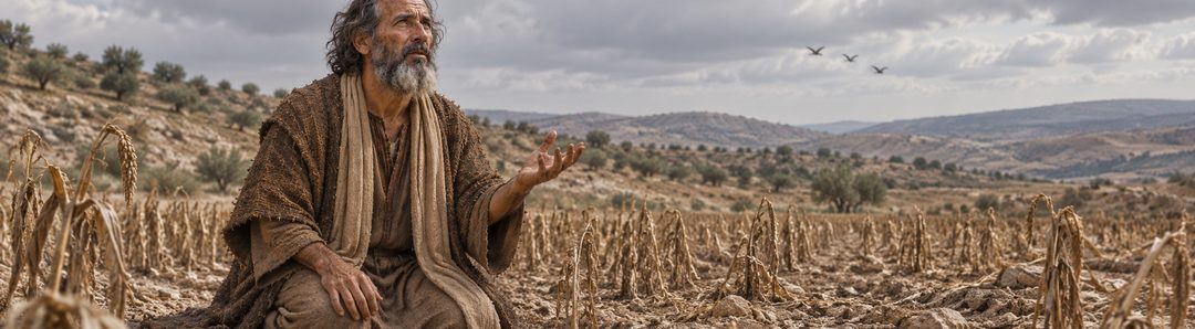Illustratie bij: Jeremia bidt bij het verdorde land.
