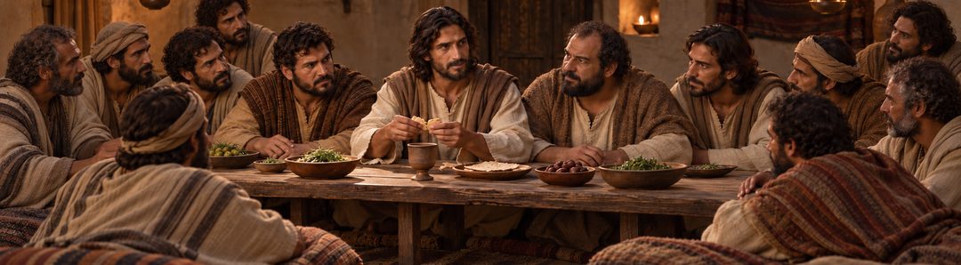 Illustratie bij: Jezus breekt het brood en deelt de beker.