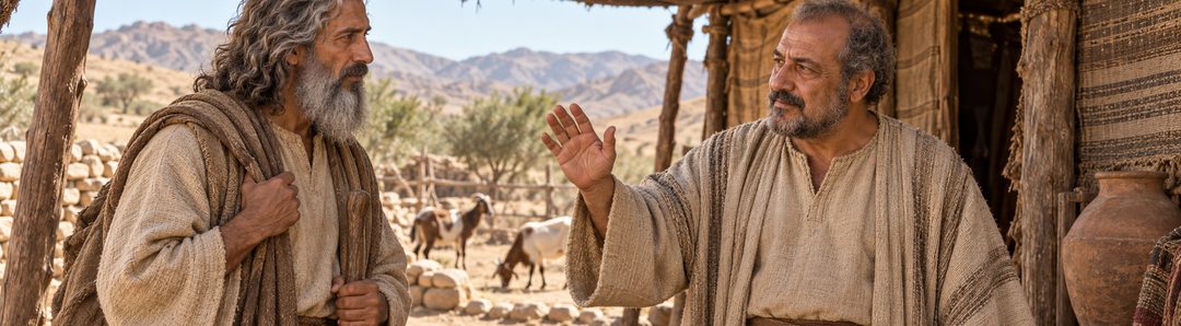 Illustratie bij: Jethro geeft Mozes toestemming om in vrede te gaan.