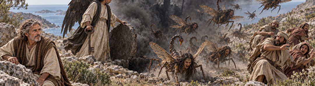 Illustratie bij: De ster opent de afgrond voor demonische sprinkhanen.