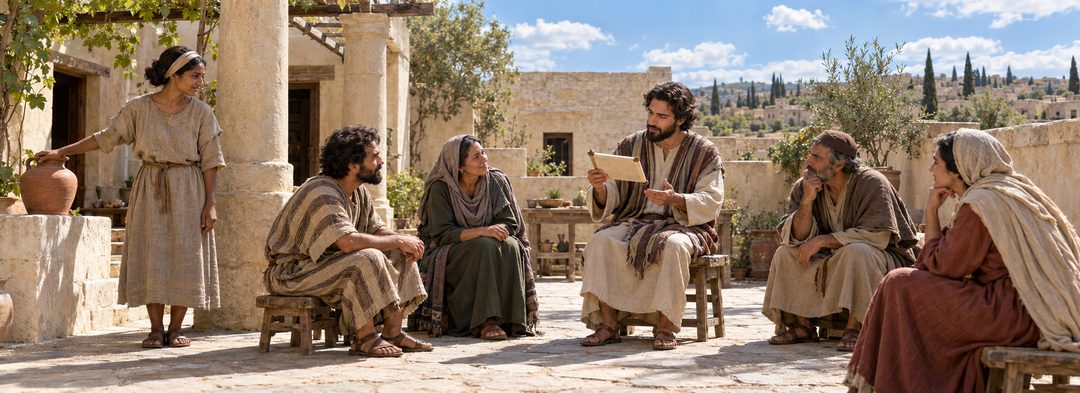 Illustratie bij: Slaven en vrije gelovigen dienen samen Christus.