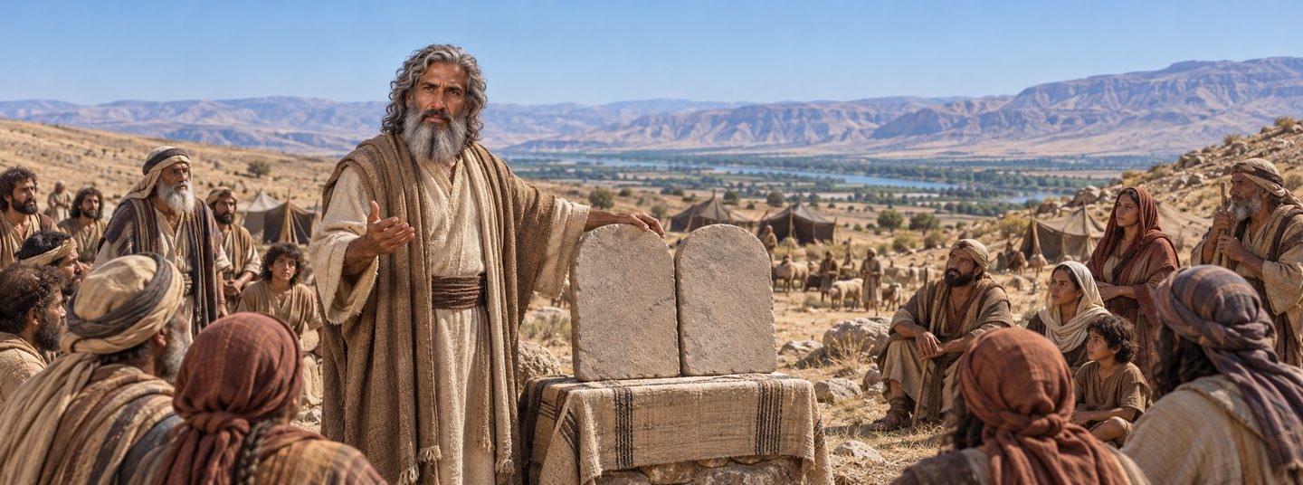Illustratie bij: Mozes herinnert Israël aan de Tien Woorden.