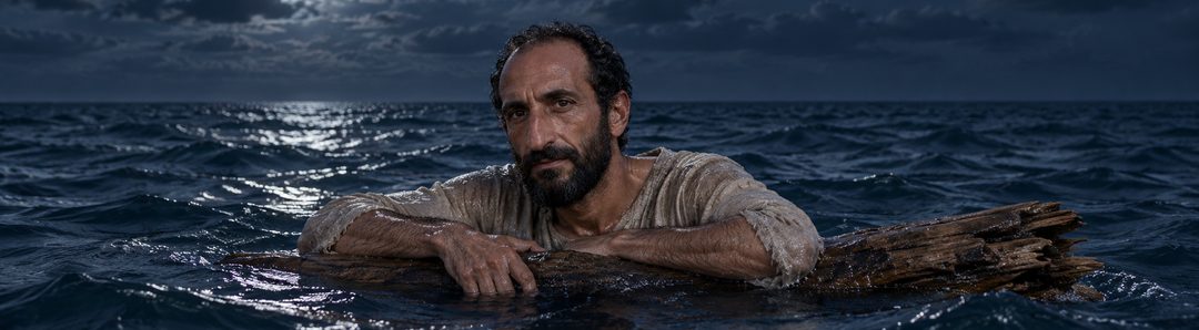 Illustratie bij: Paulus brengt een nacht op volle zee door.