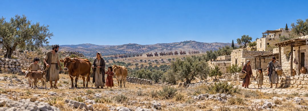 Illustratie bij: Gog nadert het herstelde Israël.