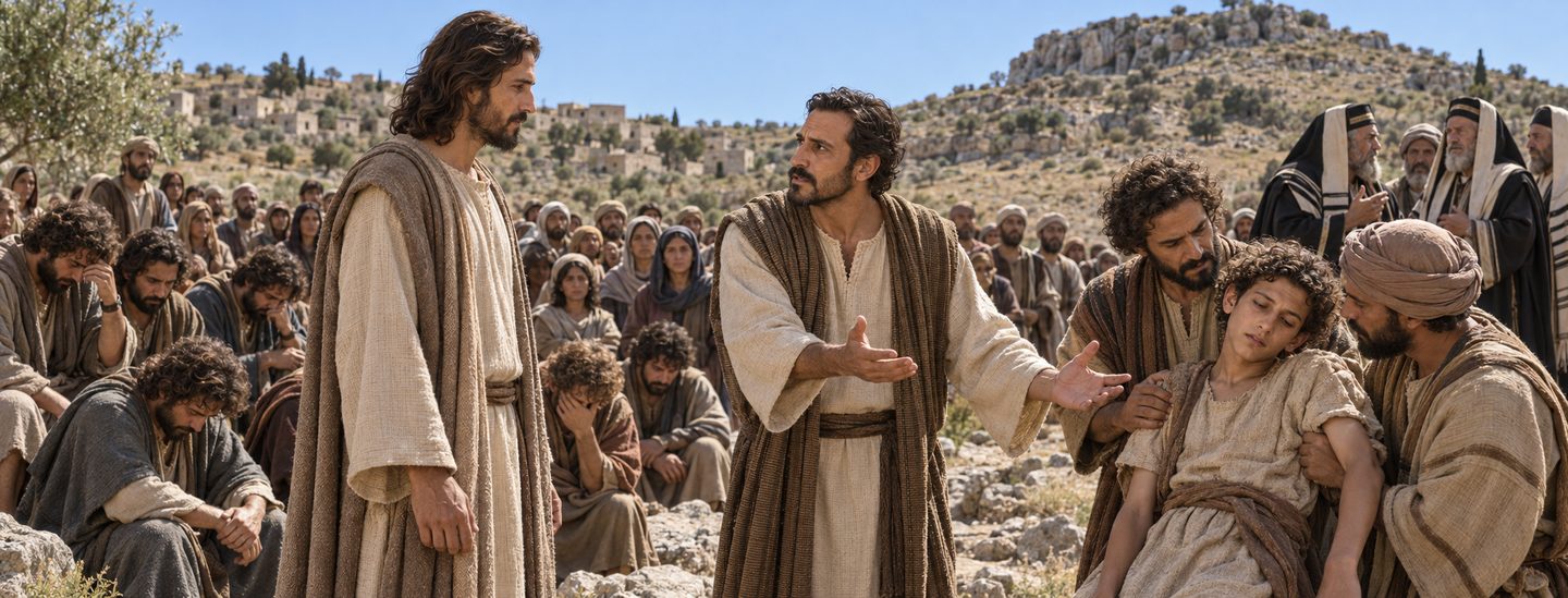 Illustratie bij: De vader verklaart de onmacht van de discipelen.