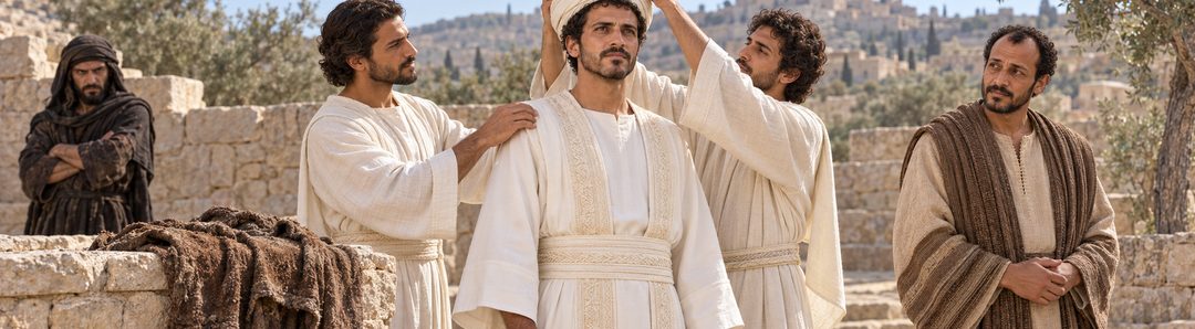 Illustratie bij: Jozua ontvangt reine priesterkleding.