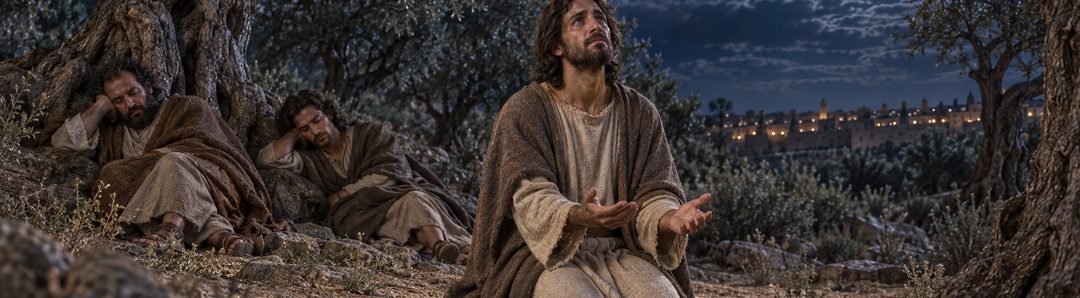 Illustratie bij: Jezus vertrouwt Zich in Zijn lijden aan God toe.