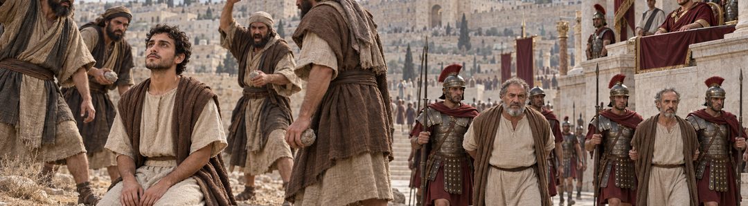 Illustratie bij: De vervolging door Jeruzalem en Rome.