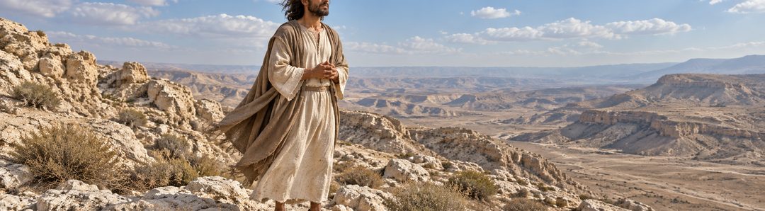 Illustratie bij: Jezus doorstaat de verzoeking in de woestijn.