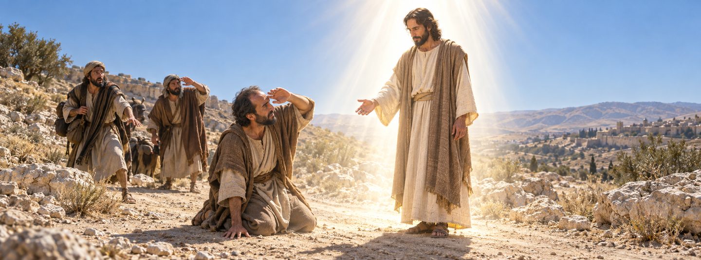 Illustratie bij: Jezus roept Paulus als apostel voor de heidenen.