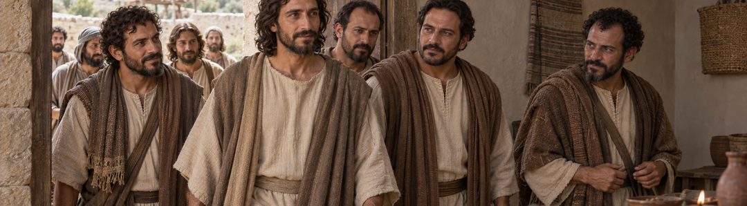 Illustratie bij: Simon de Zeloot, Taddeüs en Judas Iskariot.