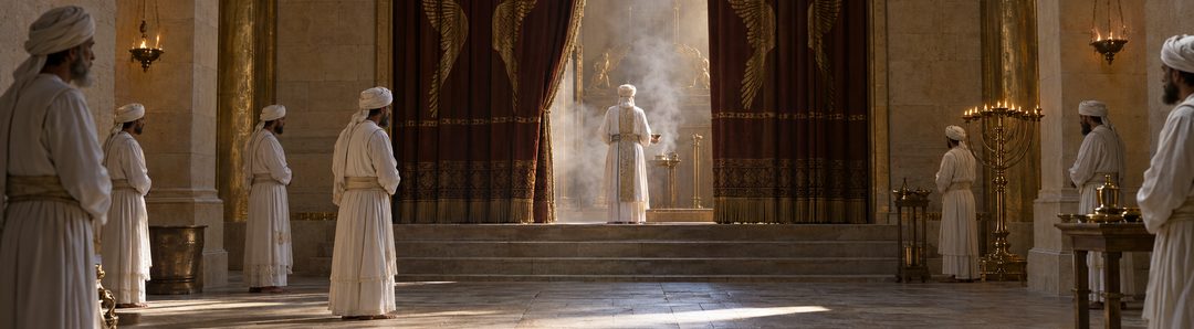 Illustratie bij: De hogepriester betreedt eenmaal per jaar het heilige der heiligen.