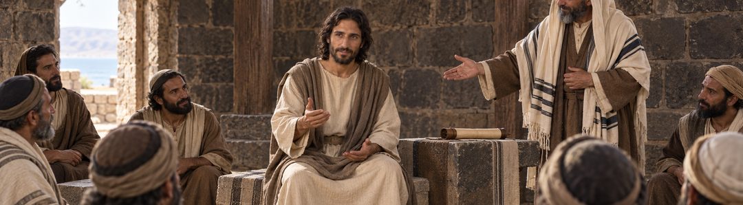 Illustratie bij: Jezus onderwijst als rondreizende rabbi.