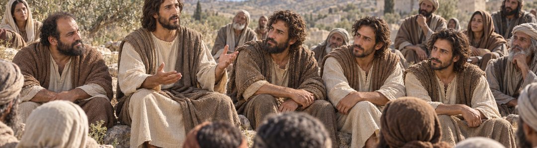 Illustratie bij: Jezus onderwijst zijn discipelen.