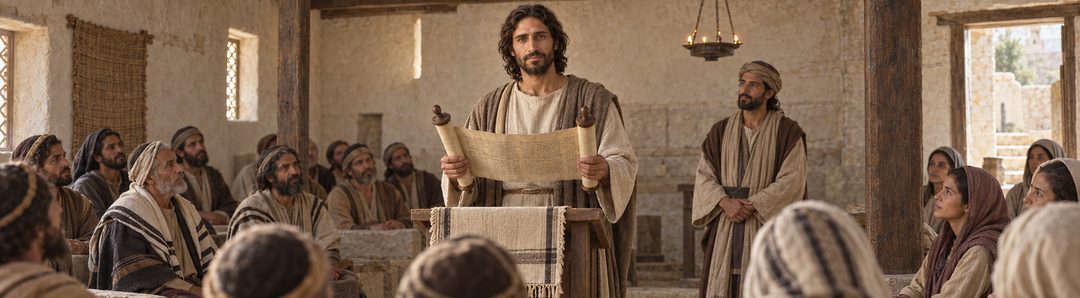 Illustratie bij: Jezus leest Jesaja in de synagoge van Nazareth.