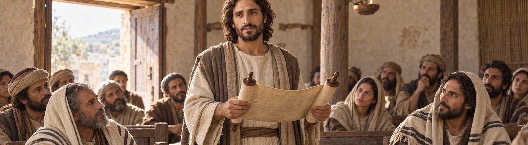 Illustratie bij: Jezus leest Jesaja in de synagoge.