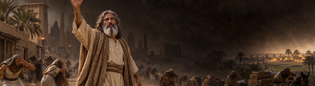 Illustratie bij: Duisternis oordeelt de Egyptische zonnegod.