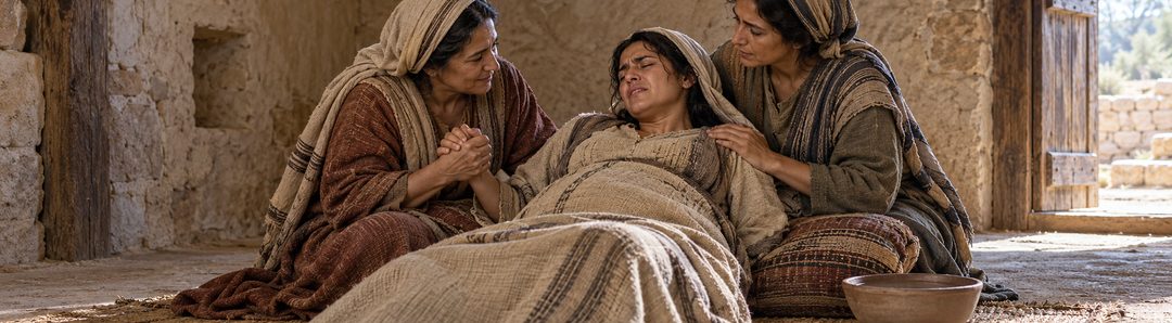 Illustratie bij: Israël vergeleken met een moeilijke geboorte.