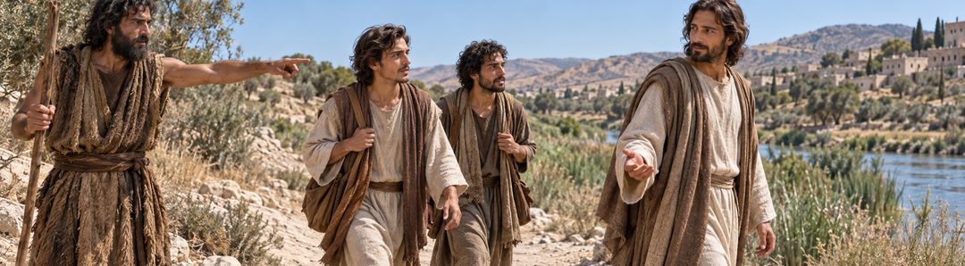 Illustratie bij: Twee discipelen gaan achter Jezus aan.