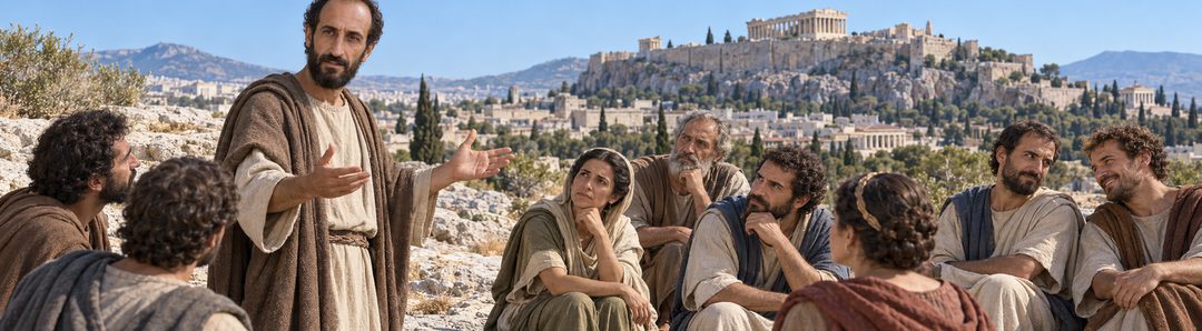 Illustratie bij: Paulus verkondigt de opstanding op de Areopagus.