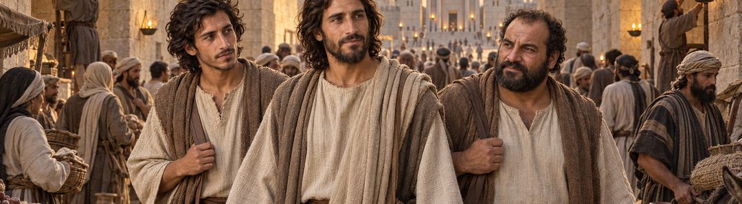 Illustratie bij: Jezus en Zijn discipelen tijdens een Pascha.