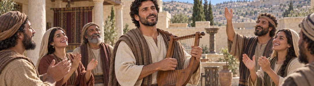 Illustratie bij: David zingt Psalm 32 na zijn vergeving.