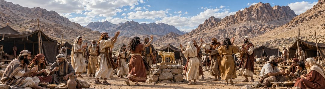 Illustratie bij: Het gouden kalf en Israëls afgoderij.