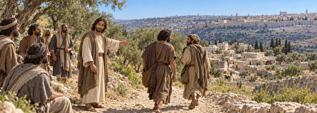 Illustratie bij: Jezus zendt twee discipelen uit bij Bethfagé.