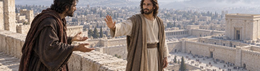 Illustratie bij: Jezus weigert God op de proef te stellen.