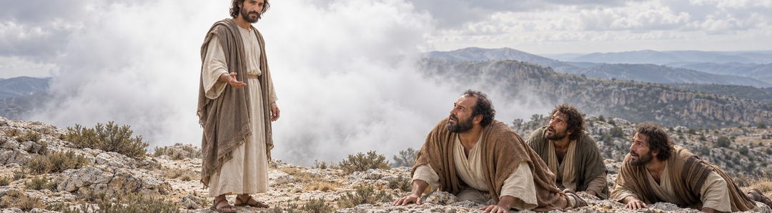 Illustratie bij: De discipelen zien alleen Jezus na de verheerlijking.