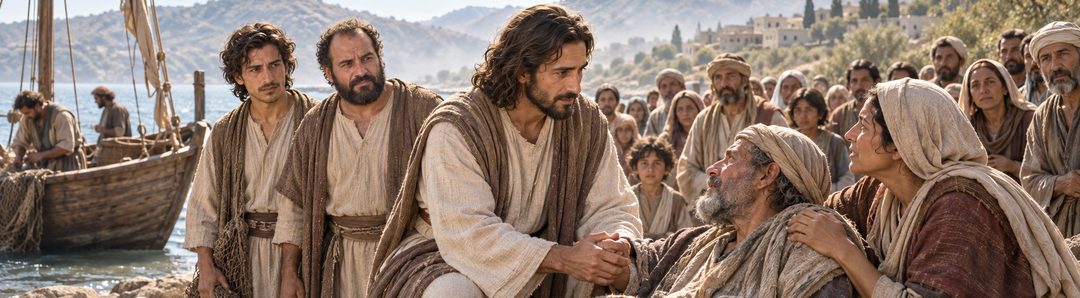 Illustratie bij: Jezus ontfermt zich over de vermoeide menigte.