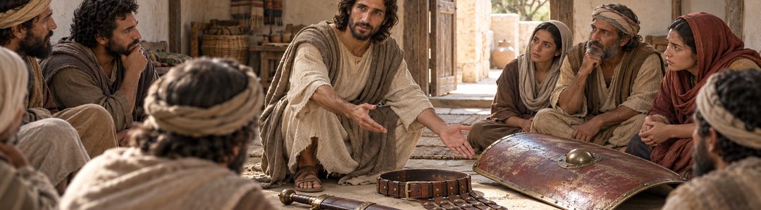 Illustratie bij: Christus onderwijst over het ontwapenen van de sterke.