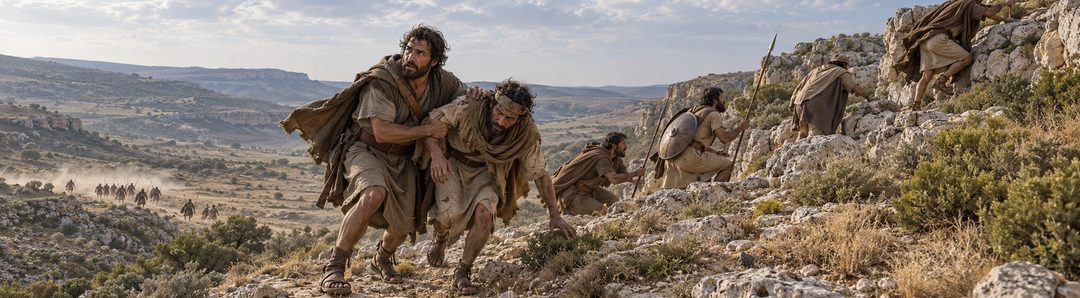Illustratie bij: Benjamin vlucht naar de rots van Rimmon.