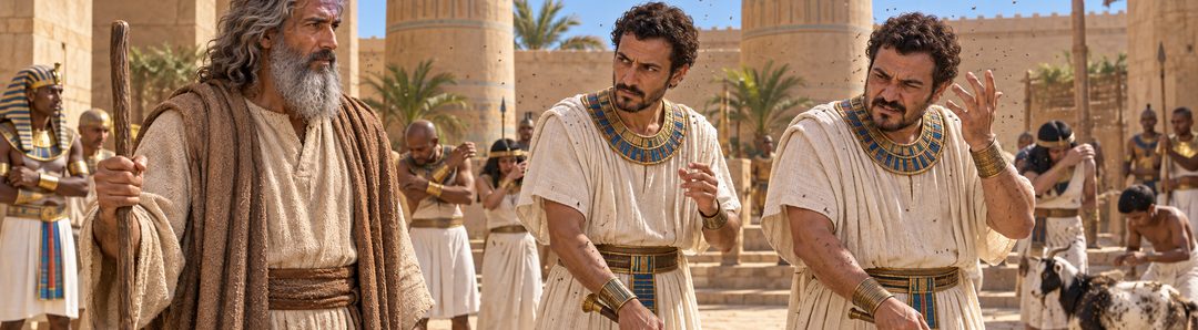 Illustratie bij: De Egyptische magiërs bereiken de grens van hun kunnen.