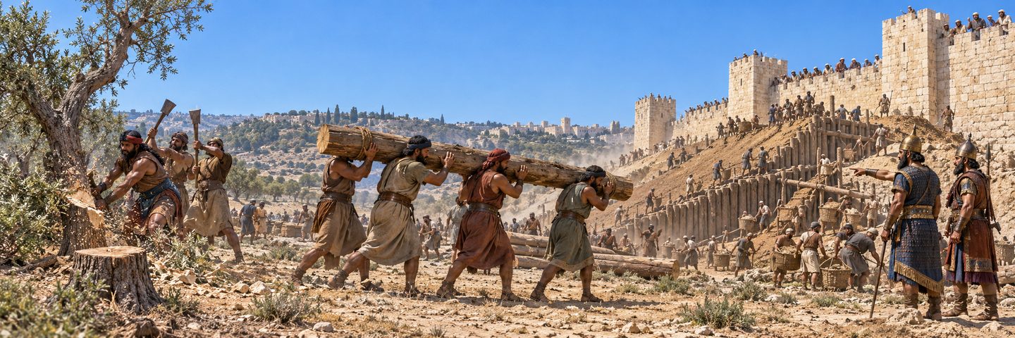 Illustratie bij: Een belegeringsdam tegen Jeruzalem.