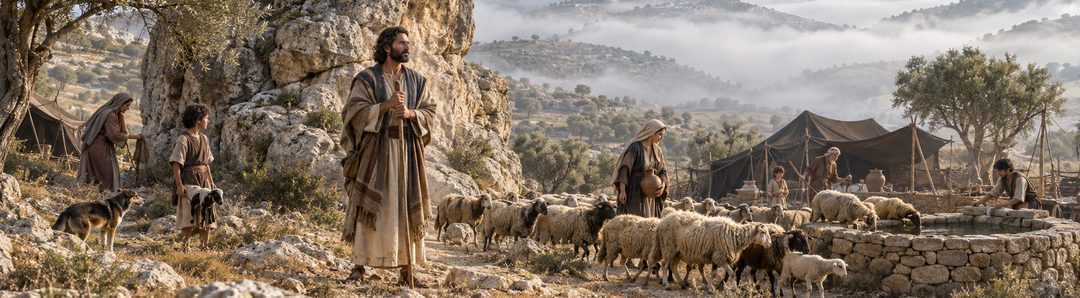 Illustratie bij: De Herder en de Rots van Israël.